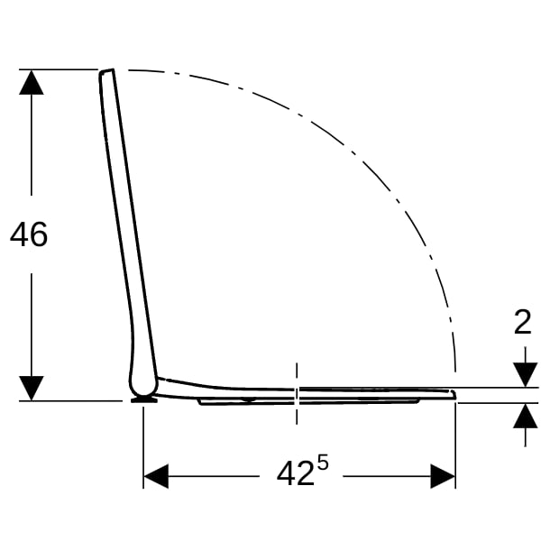 Geberit Smyle WC-Sitz, eckig, schmales Design weiß