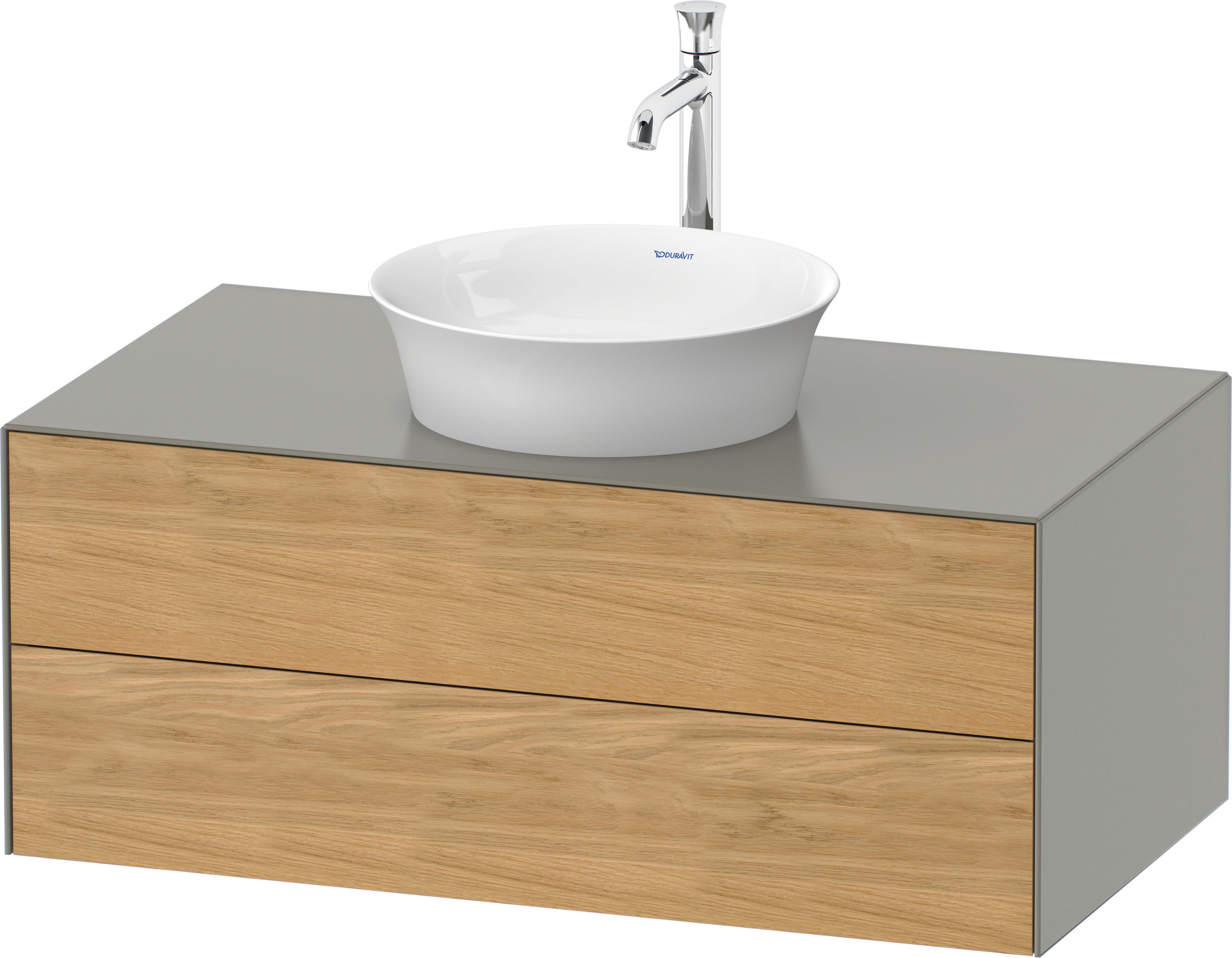 Duravit WTU White Tulip wandhängend, 2 SchKa 408x1000x550mm,Eiche N.M/Steingrau Sdm