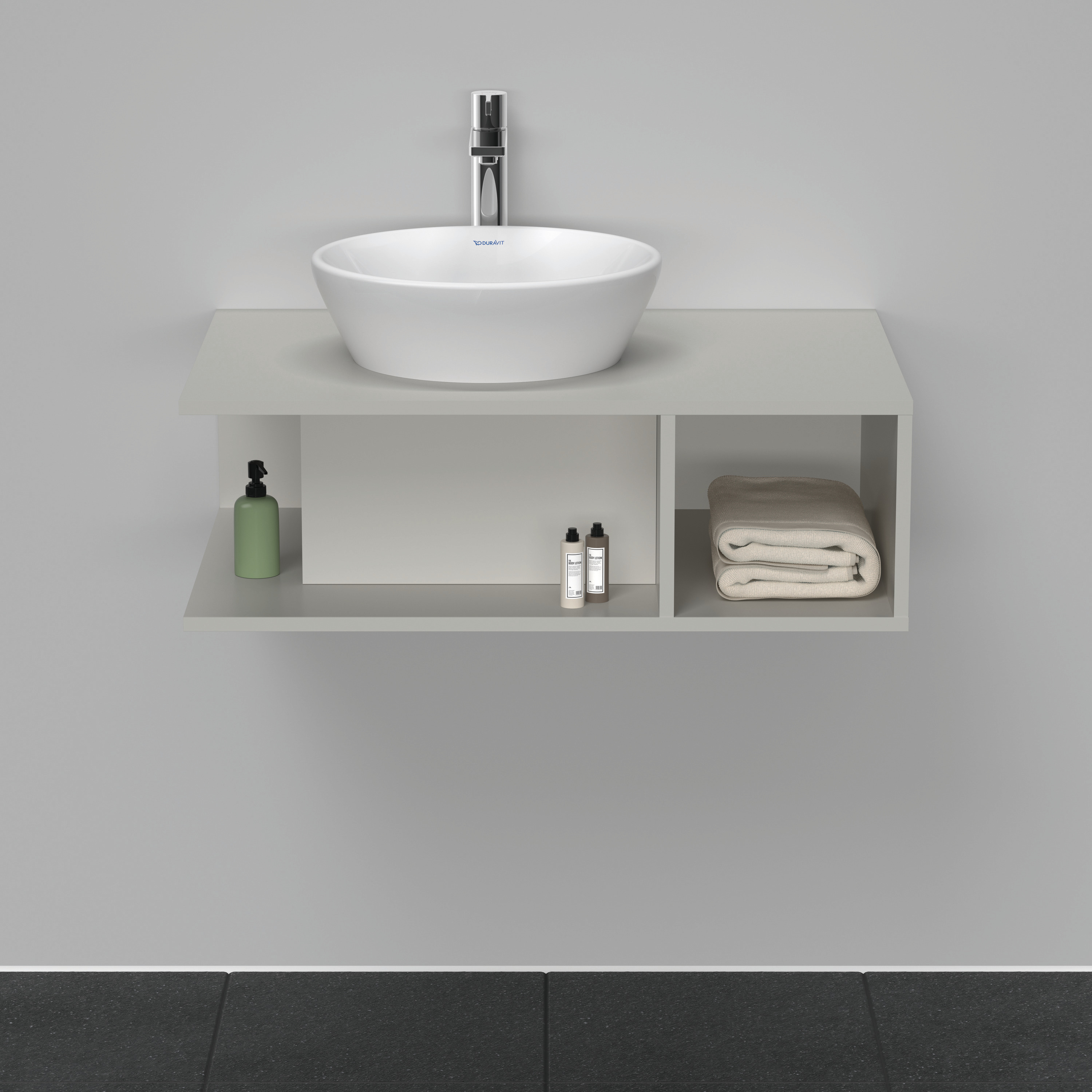 Duravit D-Neo WTU wandh.,1 offenes Fach r., 260x800x550mm, Betongrau Matt