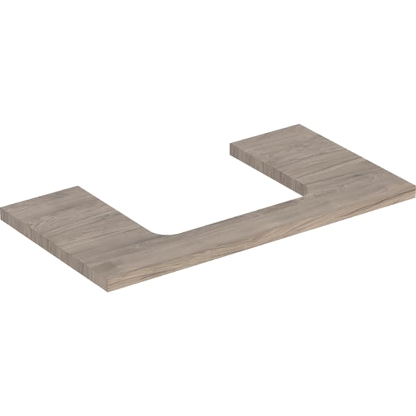 Geberit ONE WT-Platte, Ausschnitt mi. für AWT 90x3x47cm, Nussbaum hickory