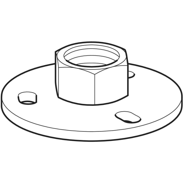 Geberit Set Grundplatte rund 3-Loch mit Gewindemuffe G 1/2 d70xH:1,9