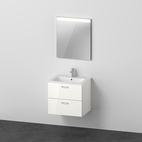 DU XBase Möbel-Set 630x490mm, WT,WTU m. Schubk.2, Spiegel, Weiß glänzend