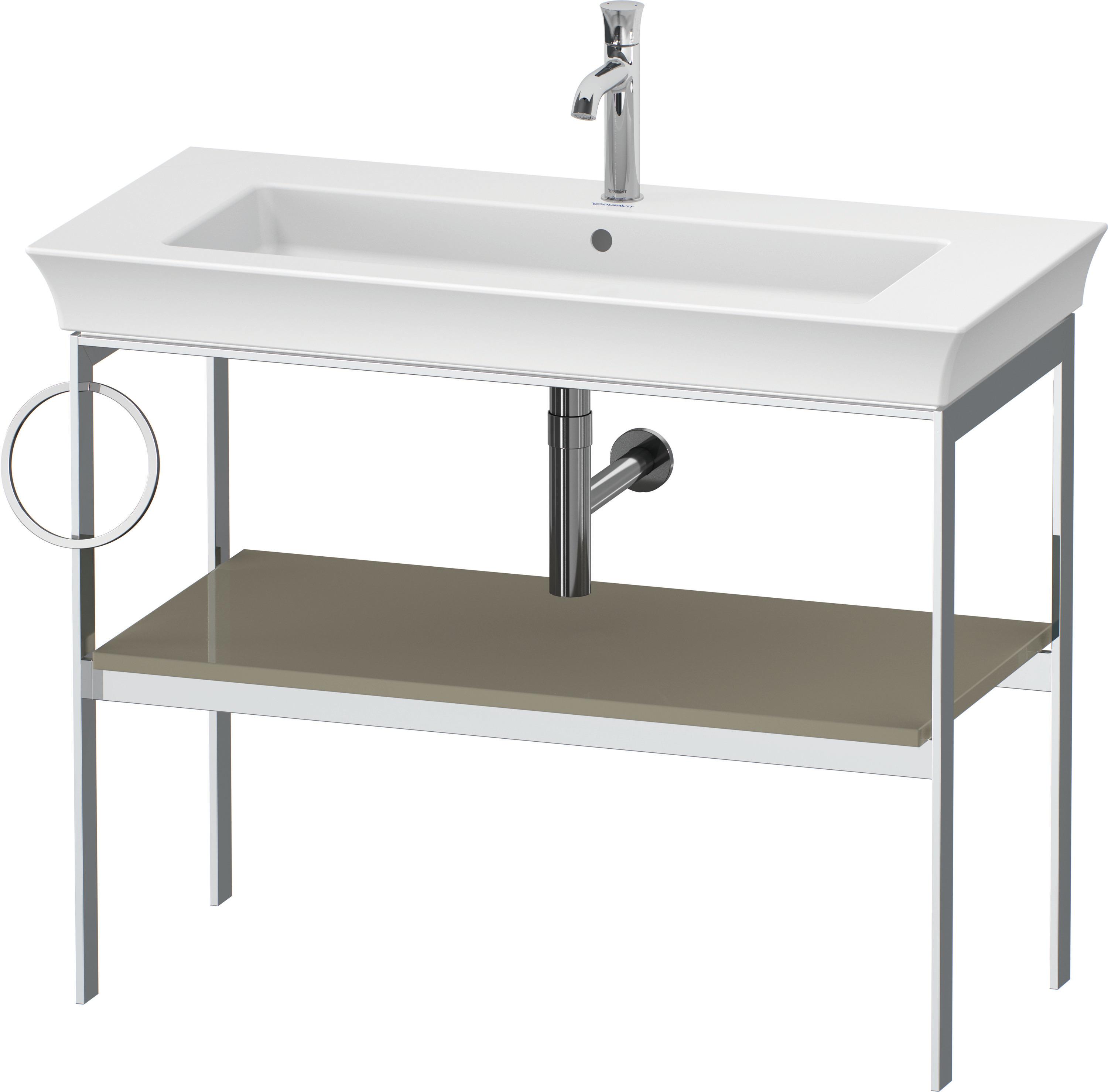 Duravit Metallkonsole bodenst. White Tulip 760x984x450,HH l.,Steingrau Hochglanz