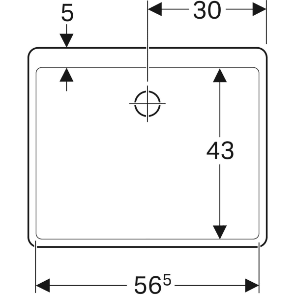 Geberit Publica Mehrzweckbecken mit Überlauf 60x20x50cm, weiß