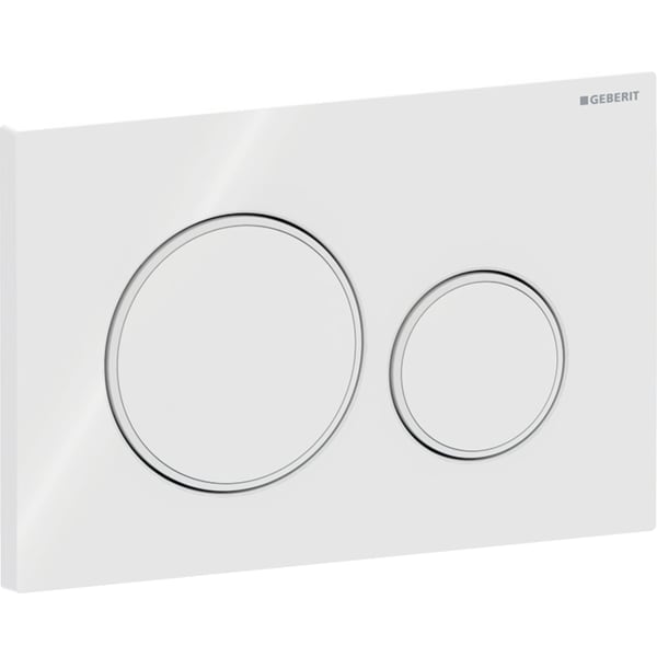 Geberit Sigma20 BetPl., rund, 2-Mengen-Sp. weiß glänzend / weiß matt