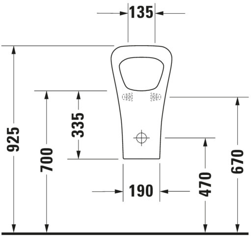 Duravit Urinal DuraStyle Dry, wasserlos Abg.waagr.,GV,ohne Fliege,weiß,HYG