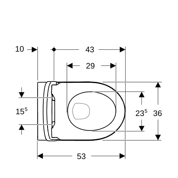 Geberit iCon Set Wand-WC mit WC-Sitz, Rimfree Tiefspüler, geschl. Form, T:53cm, weiß