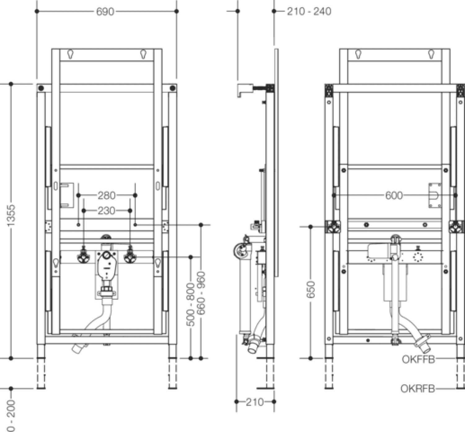 HEWI Vorwandinstallation S 50, Waschtisch