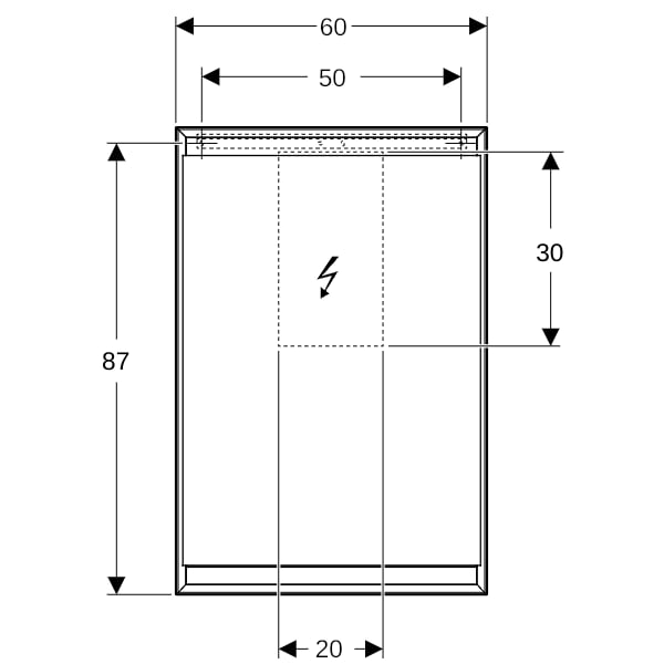 Geberit ONE Spiegelschrank mit ComfortLight 1 Tür re, AP-Mont., 60x90x15cm, weiß