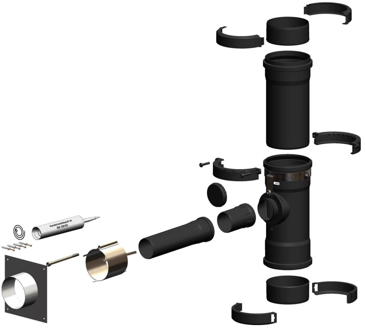 MHG Anschluss-Set  DN 80/125 - DN 160 Mehrfachbelegung
