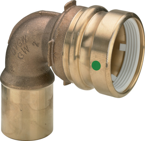 Viega Bogen 90 Grad mit SC Geopress 9616.1TW in 28x32mm Rotguss