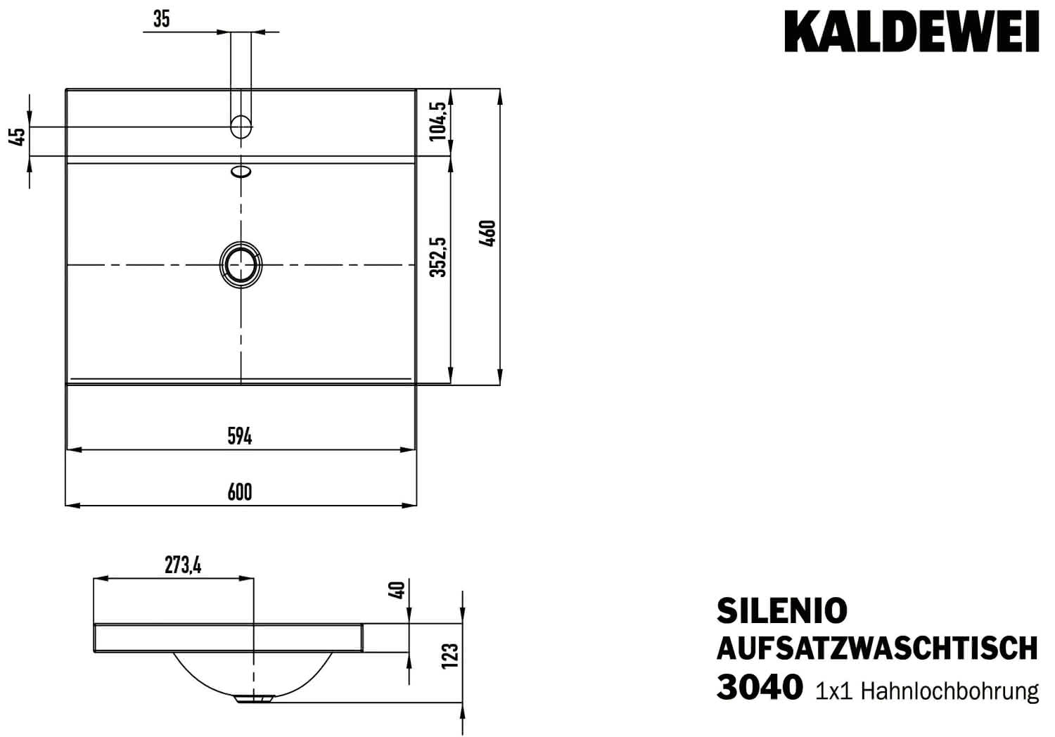 KA WB SILENIO Mod.3040,600x460mm,alpwe, PEFF,AD,m. 1HL,mÜL,chr