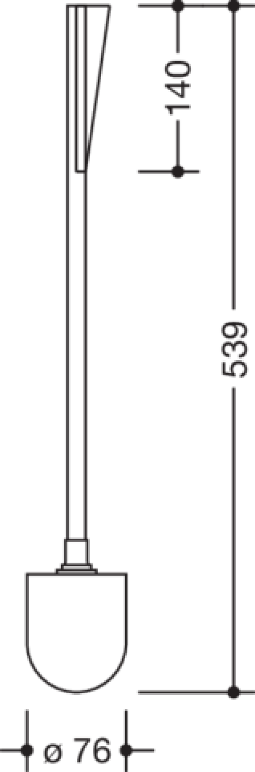 HEWI WC-Bürste Sys 800 K, Kst., Griffstück schwarz signalweiß