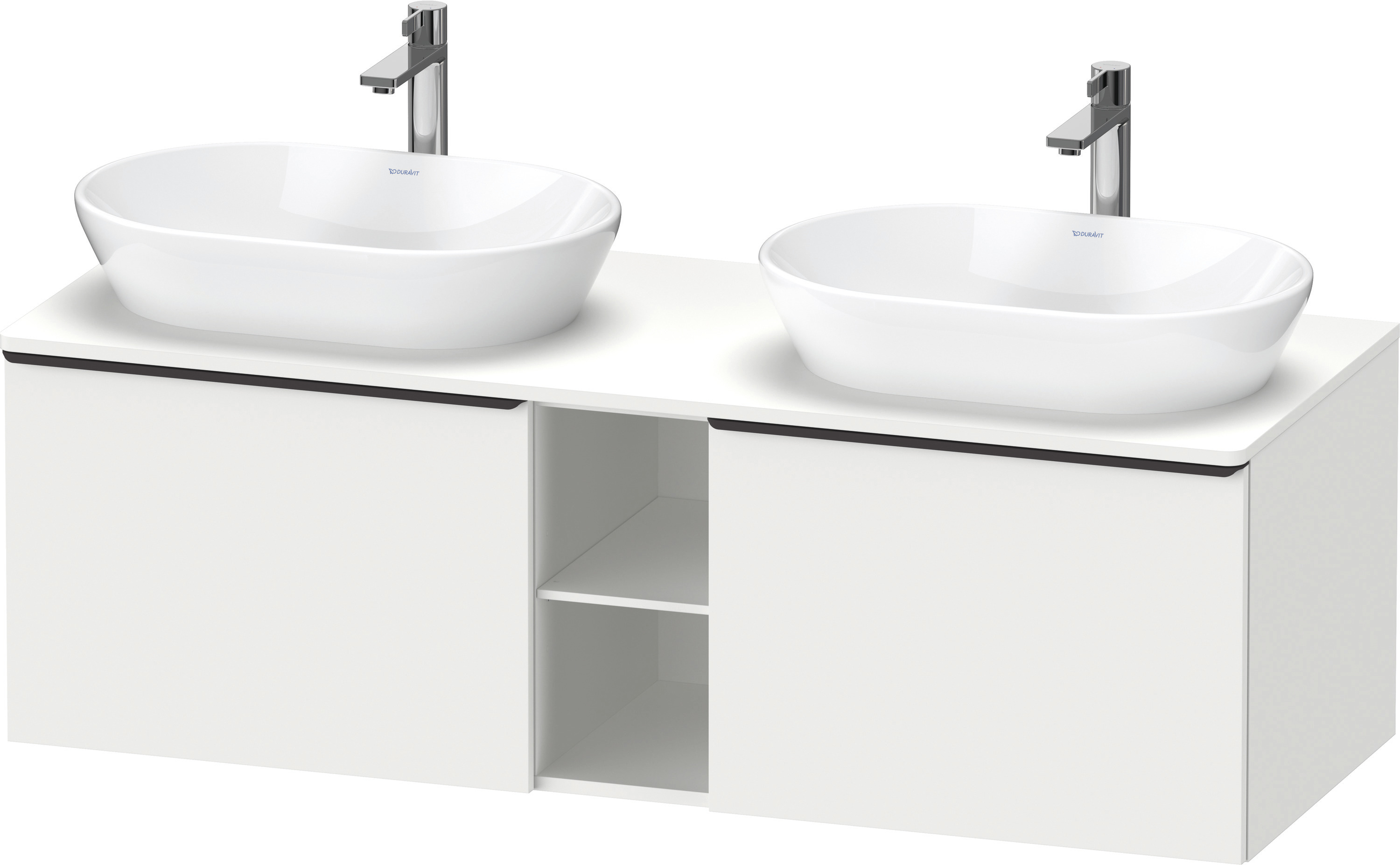 DU D-Neo,Kons-WTU,B,AZ:2,Fä:2,Gr:D.Schw. 1400x550x459mm,Wandh.Weiß Matt,Dekor