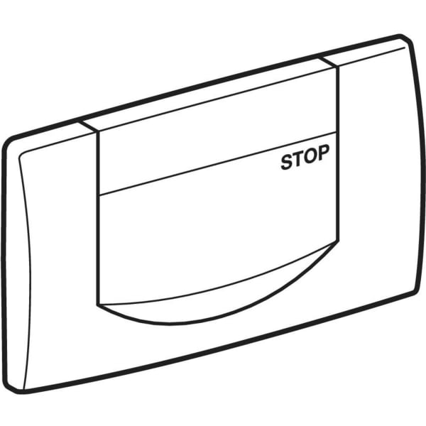 Geberit 200F BetPl., eckig, f. Spül-Stopp-Sp. chrom glänzend