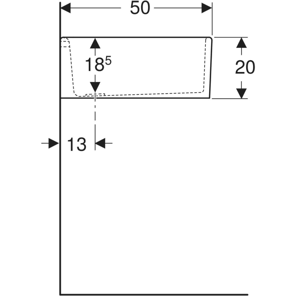 Geberit Publica Mehrzweckbecken mit Überlauf 60x20x50cm, weiß