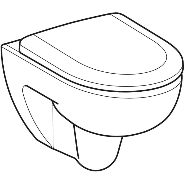 Geberit Renova Set Wand-WC mit WC-Sitz Rimfree, Tiefspüler, weiß