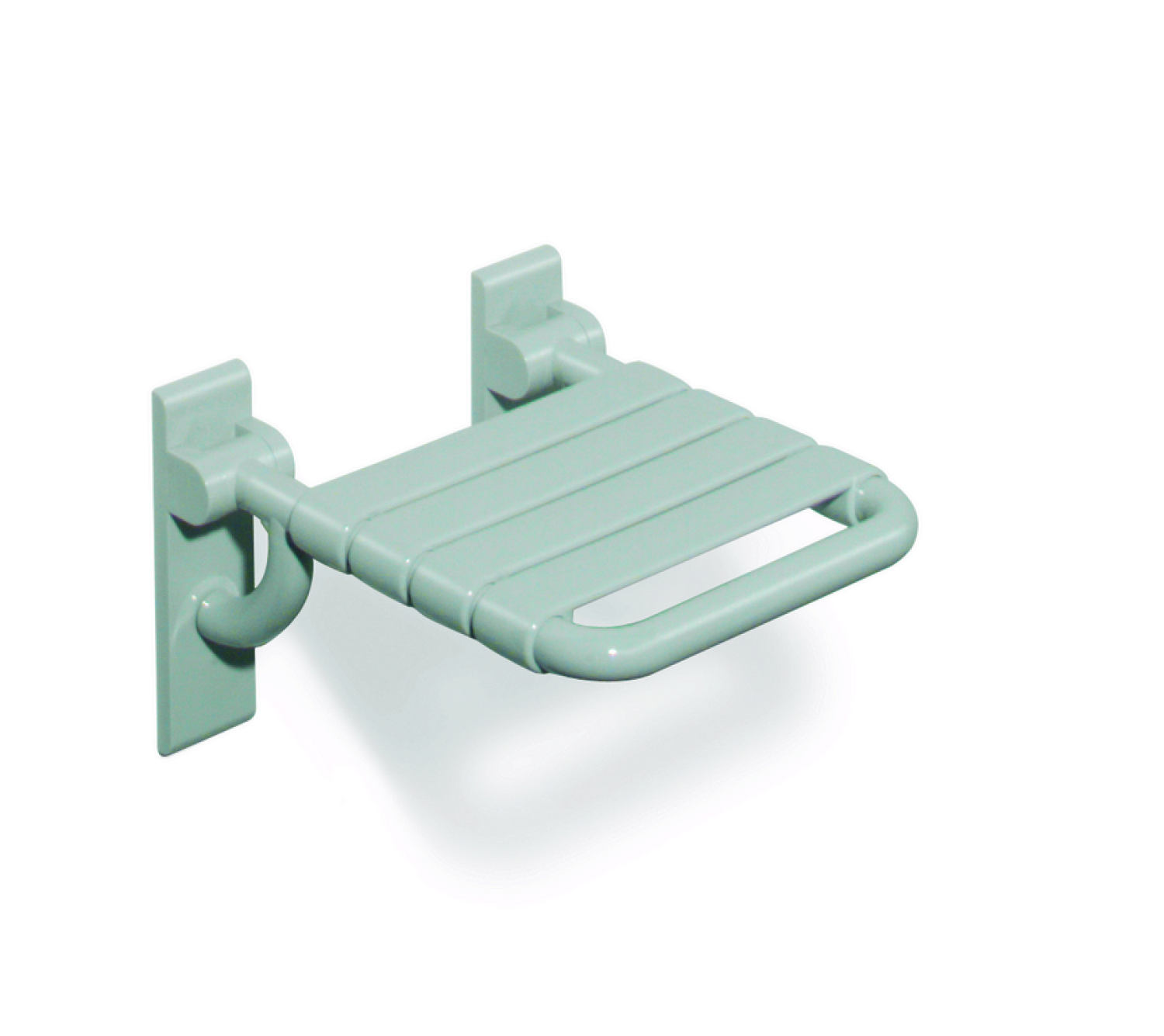 HEWI Klappsitz m.Gabelgelenk Ser 801, B:378 mm, H:259 mm, T:408 mm signalweiß