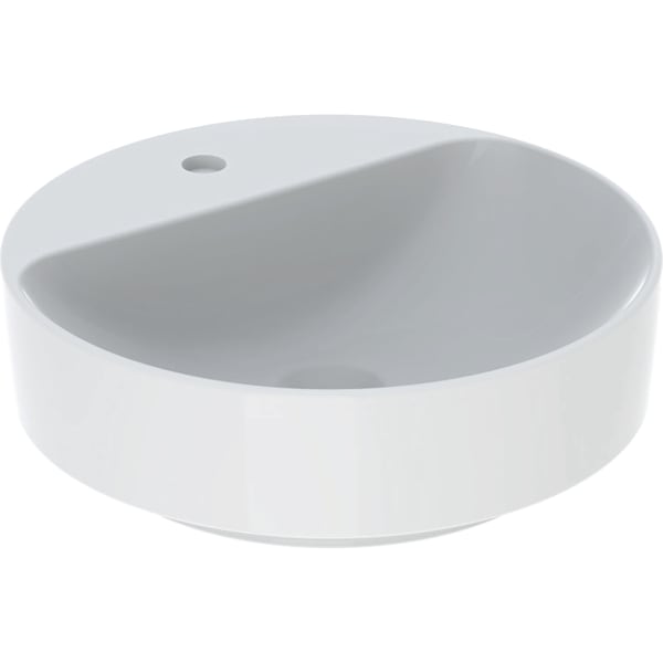 Geberit VariForm Aufsatzwaschtisch, rund mit HLB, d: 45cm, o. Ül., weiß, KeraTect