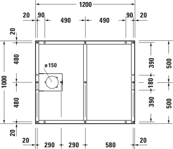 DU Fußgestell für Duschwanne Tempano 1200x1000mm
