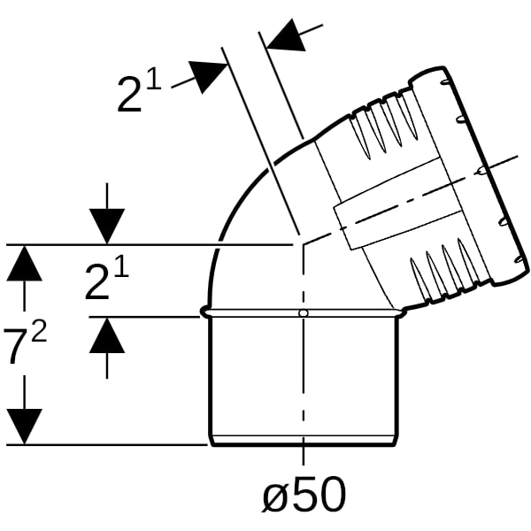 Geberit Silent-Pro Bogen 67,5Gr d50mm
