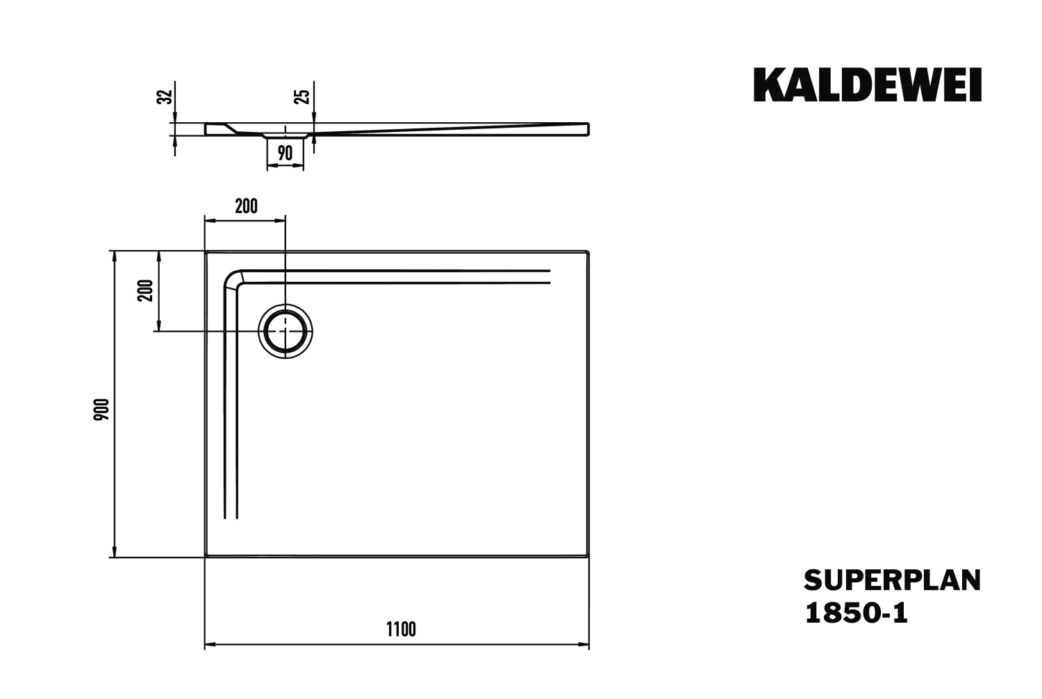 KA DW SUPERPLAN Mod.1850-1,900x1100mm, cool grey 90,Secure Plus