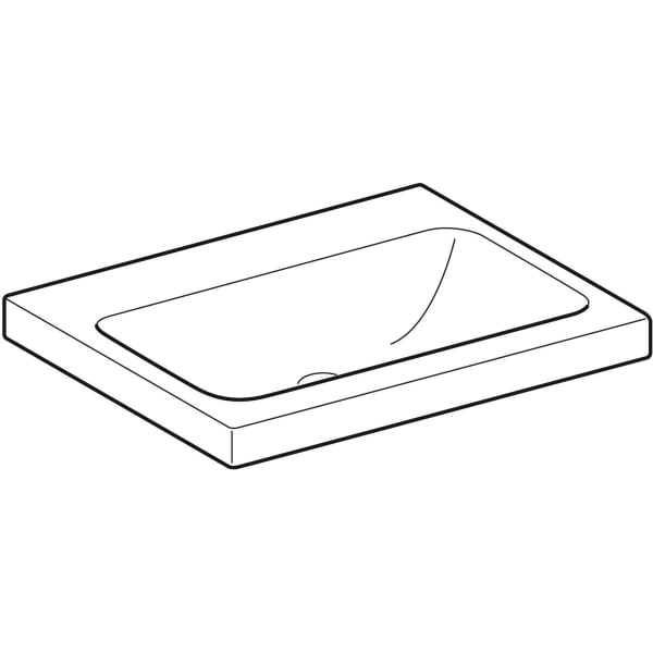 Geberit iCon Light Aufsatzwaschtisch 60x48cm ohne Hahnloch, ohne Überlauf, weiß