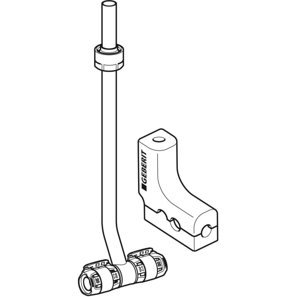 Geberit FlowFit Metallrohr-Anschluss-T-Stück m. Anschlussverschr. SiBr/Cu d16-d15-d16