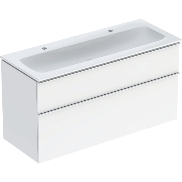 Geberit iCon Set MWT m. US, 2 Schubl. 120x63x48cm, weiß hgl./Griff chrom
