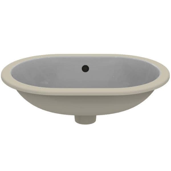 IS Unterbauwaschtisch Connect, oval, o.Hl., m.Ül., 550x380x175mm, Weiß