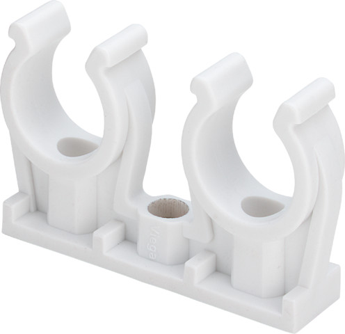 Viega Rohr-Clip 94826C2 doppelt in 10mm Kunststoff weiss Viega Rohr-Clip 94826C2 doppelt in 10mm Kunststoff weiss