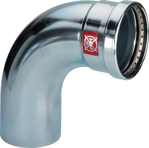 Viega Bogen 90 Grad mit SC Prestabo 1116.1XL in 76,1mm Stahl verzinkt
