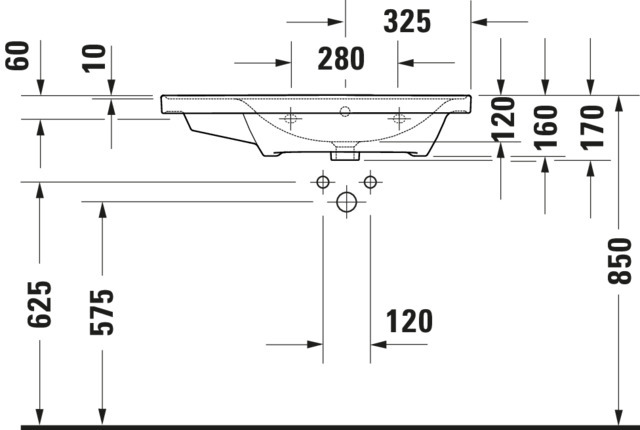 DU WT/MWT D-Neo, 800mm, weiß m.ÜL, HLB, 1 HL, Becken rechts
