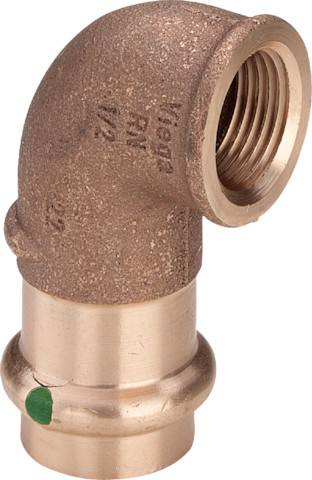 Viega Winkel 90 Grad mit SC Sanpress 2214.2 in 15mm x Rp1/2 Siliziumbronze
