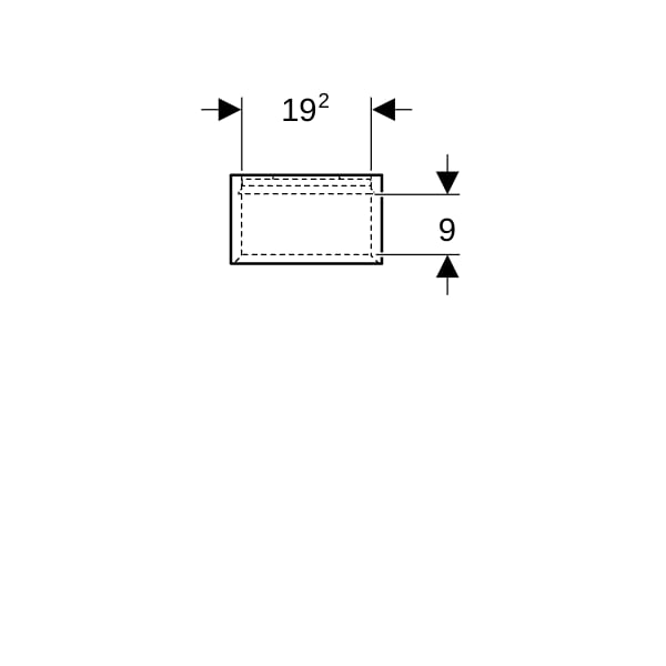 Geberit Wandbox quadratisch 22,5x23,3x13,2cm, weiß hochglanz