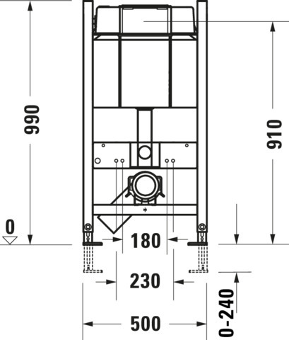 Duravit DuraSyst. für WWC,Basic,Trockenbau Höhe990,Spülbed.mechanisch Vorne/Oben