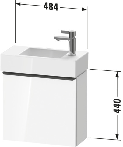 Duravit D-Neo WTU,Wdh,Tür:1,TA:LI,Gr:Bronze G 484x222x440mm,Betongrau Matt,Dekor