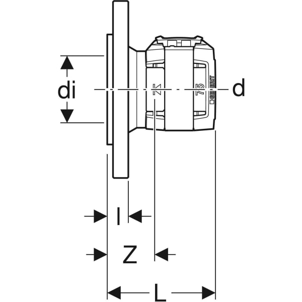 Geberit FlowFit Flansch PN10/16, mit Presseinheit SiBr d75-PN10/16