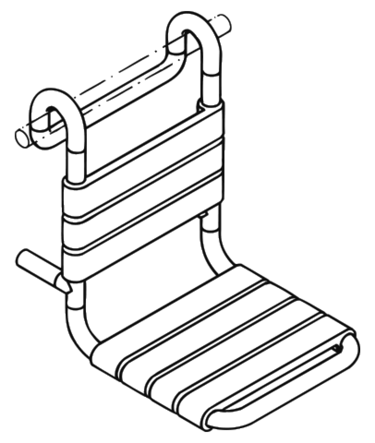 HEWI Einhängesitz Ser 801, B:345 mm, H:471 mm, T:480 mm reinweiß