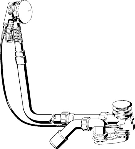 Viega Ab-und Überlauf Multiplex Trio 6161.70 in 1070mmxDN40/50 verchromt