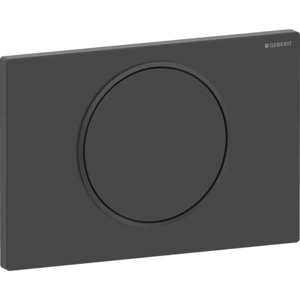 Geberit Sigma10 BetPl., rund, Spül-Stopp Sp. schwarz matt, Etc/ schwarz glänzend