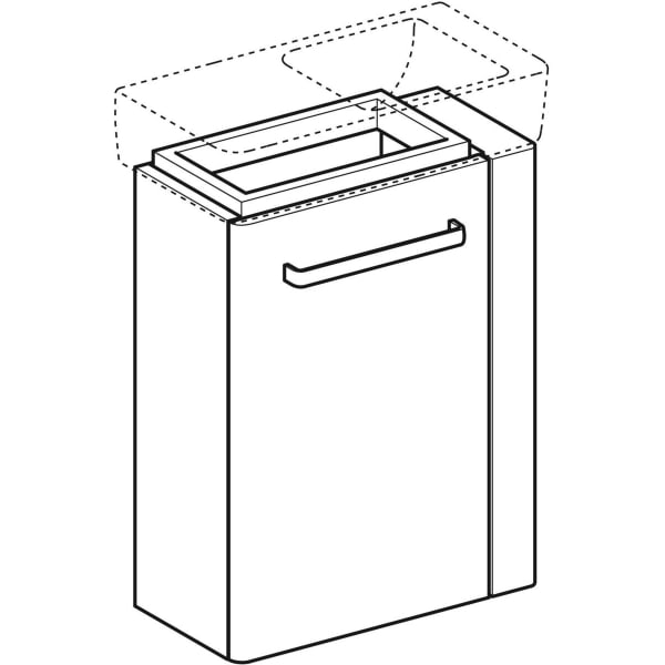 Geberit Renova Compact US 44,8cm für HWB 50cm mit HH re, 44,8x60,4x25,2cm, hellgrau