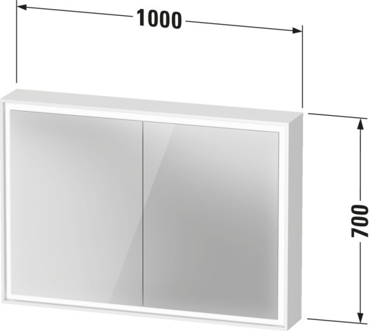 DU L-Cube SPS 1000x155x700mm, 46 W, LED, Weiß