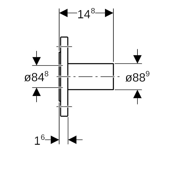Geberit Mapress C-Stahl Flansch PN 6 mit Einschubende d88,9