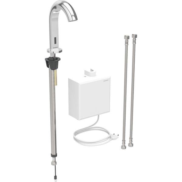 Geberit Piave WT-Arm., Standmontage, Netz mit AP-Funkt.Box, m.Misch., hgl.verchr. Geberit Piave WT-Arm., Standmontage, Netz mit AP-Funkt.Box, m.Misch., hgl.verchr.