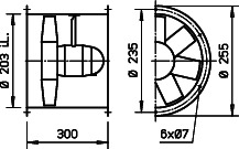 Helios HRFW 200/2 Axialventilator 1-PH, Föderrichtung B
