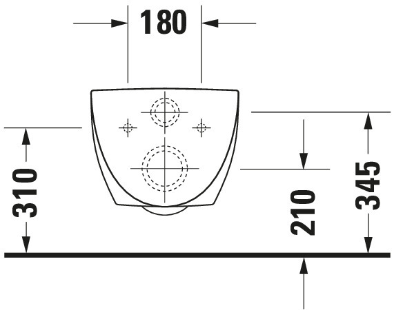 DU Wand-WC Architec 575 mm Tiefspüler, Durafix, weiß