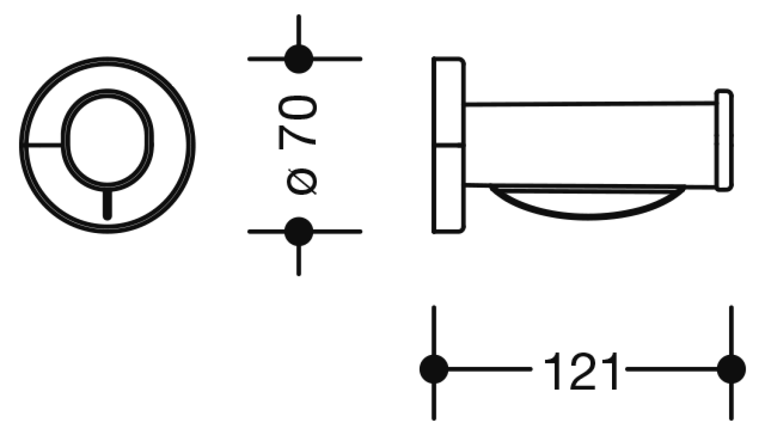 HEWI WC-Papierhalter Ser 801, matt, m.Rosette felsgrau