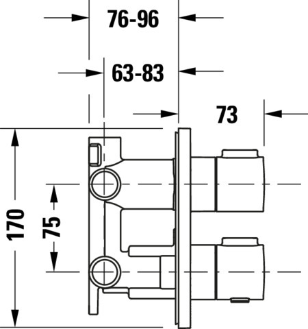 Duravit Thermostat Unterputz Set,Rund Chrom HG