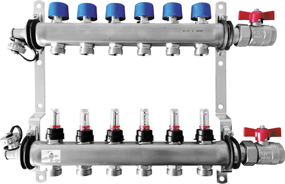 BOSCH Zubehör für Wohnungsstationen Edelstahlverteiler 12HK DFM 0-5l/min